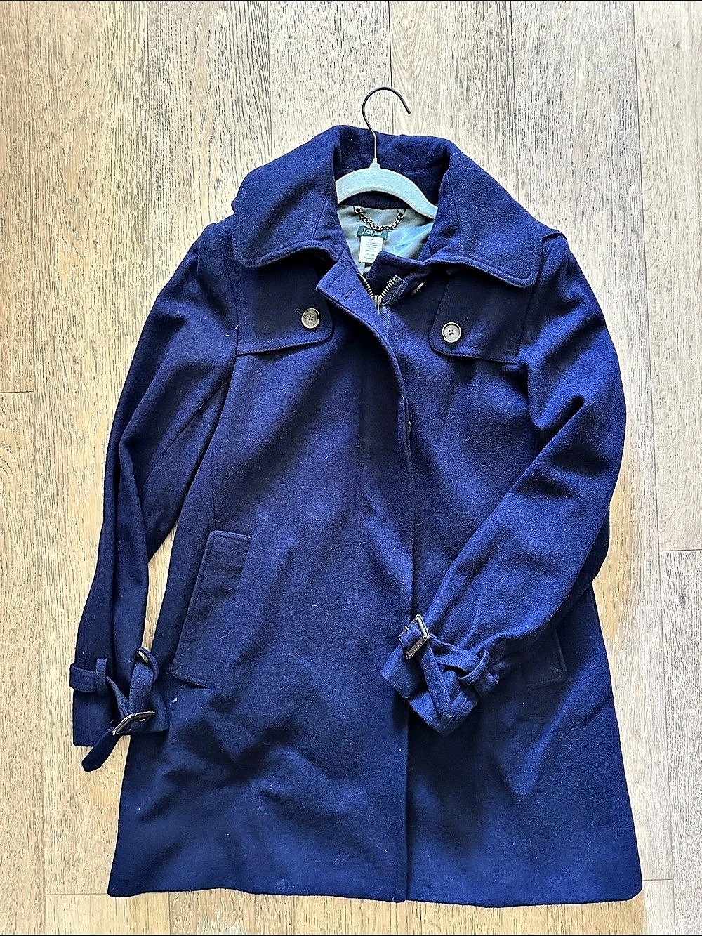 J.Crew Wool Hooded Pea Coat deep blue/purple Size 6